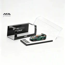 HKM Premium 1:64 Jesko Green Full Carbon With Orange Accent Strip Diecast Model Car In Stock