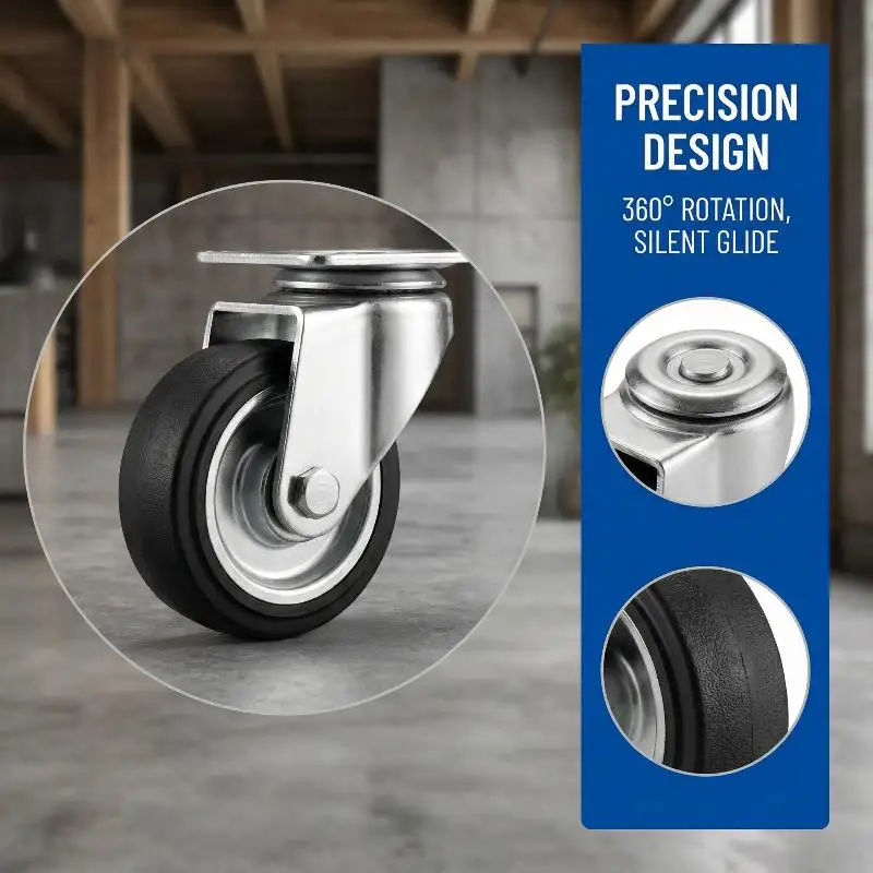 2Pcs Sliding Door Roller Pulley Universal Furniture Caster Wheel Mini Silent Easy-Glide Track Pulley Roller For Table Cabinet