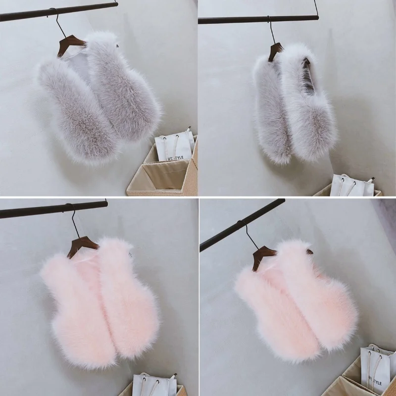 Frauen Herbst Winter Warm Verdicken Faux Fuchs Pelz Weste Fashion Solid Weiche Plüsch Ärmellose Oberbekleidung Damen Kurze V-ausschnitt Weste