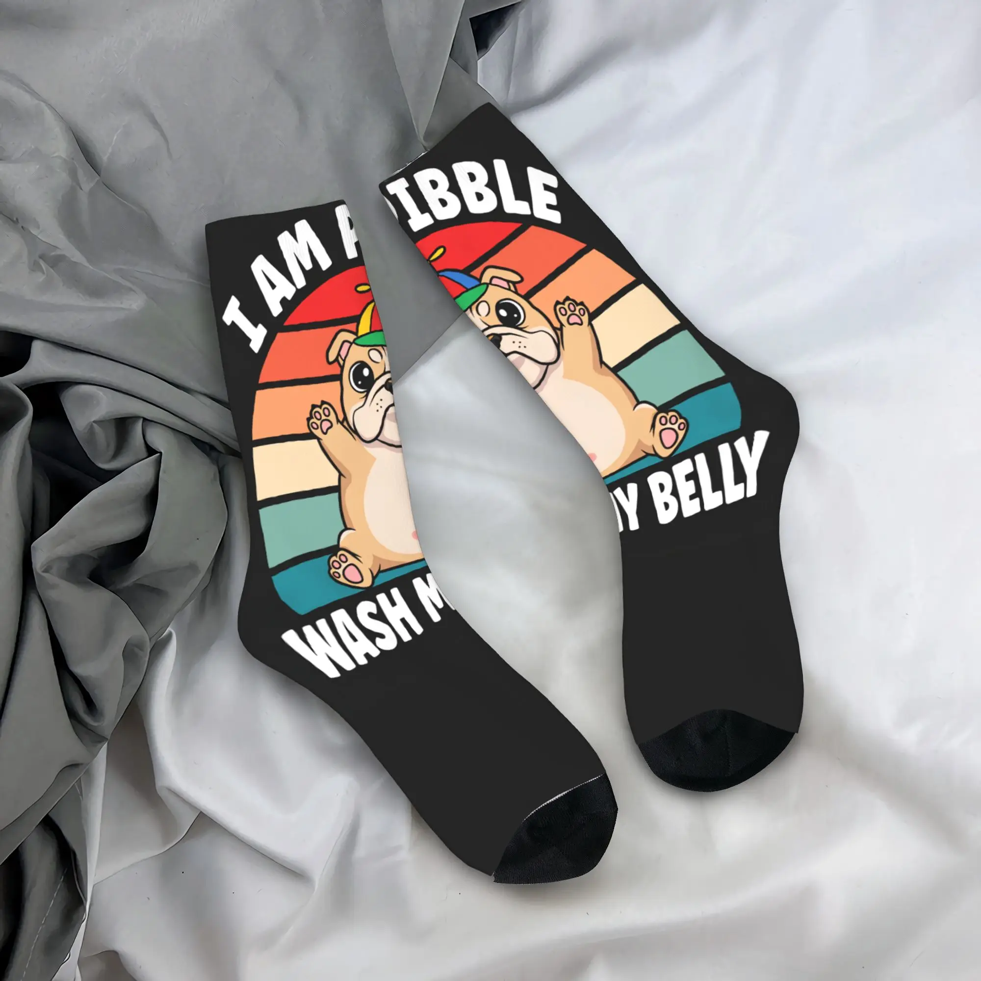 

Парные носки I am Pibble Dog Puppy Wash Clean My Belly Stockings Нескользящие качественные носки Осенние уличные носки с готическим принтом