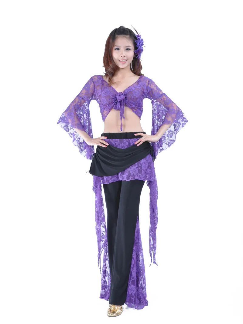 Belly Dance Wear Stage Performance Tops Lace Pants Costumes Tassels Sexy  Dacne Accessories Dance prop