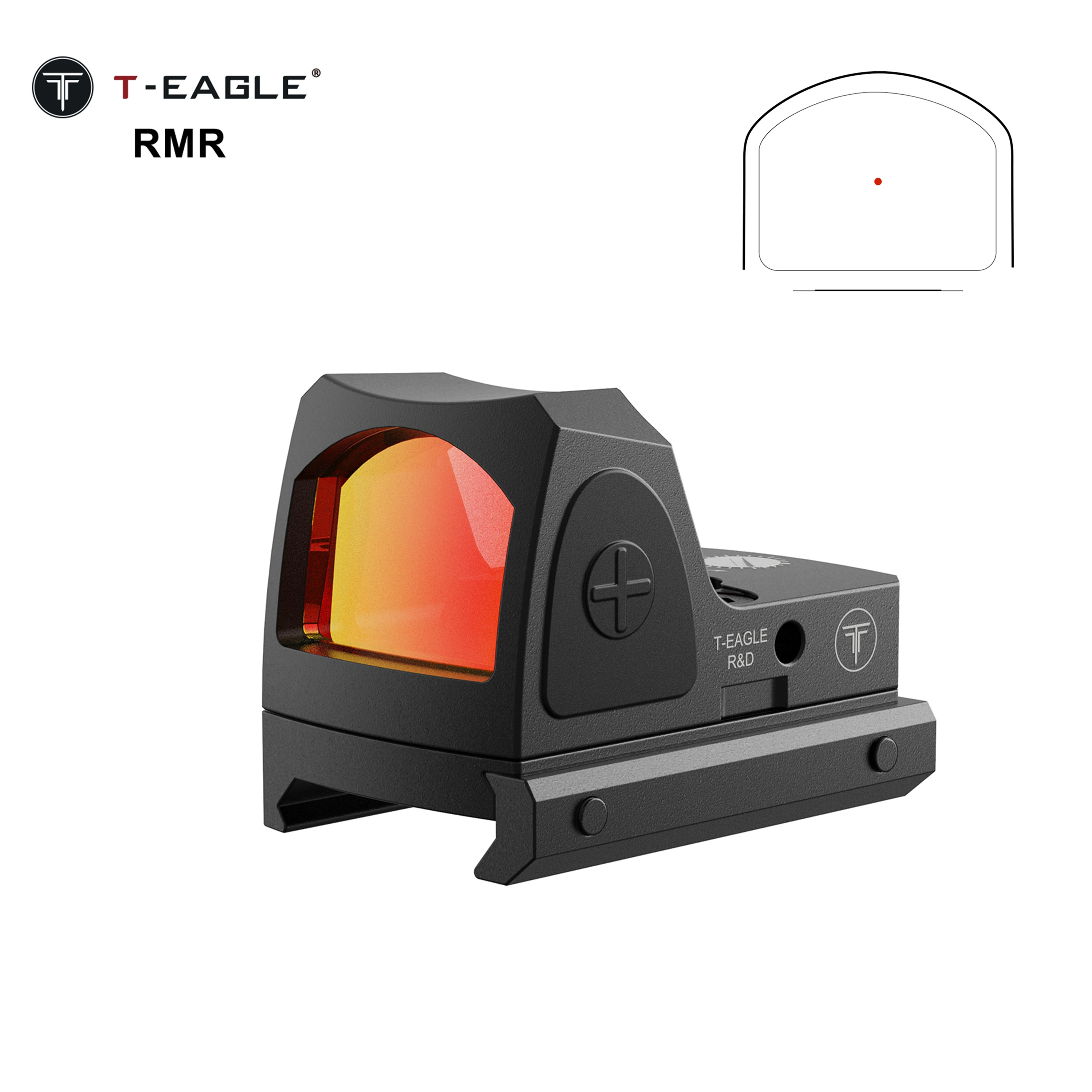 

T-eagle Tactical Mini RMR Red Dot Sight 1X 1MOA Glock Collimator Reflex Scope Fit 20mm Picatinny Rail For Airsoft Hunting Rifle