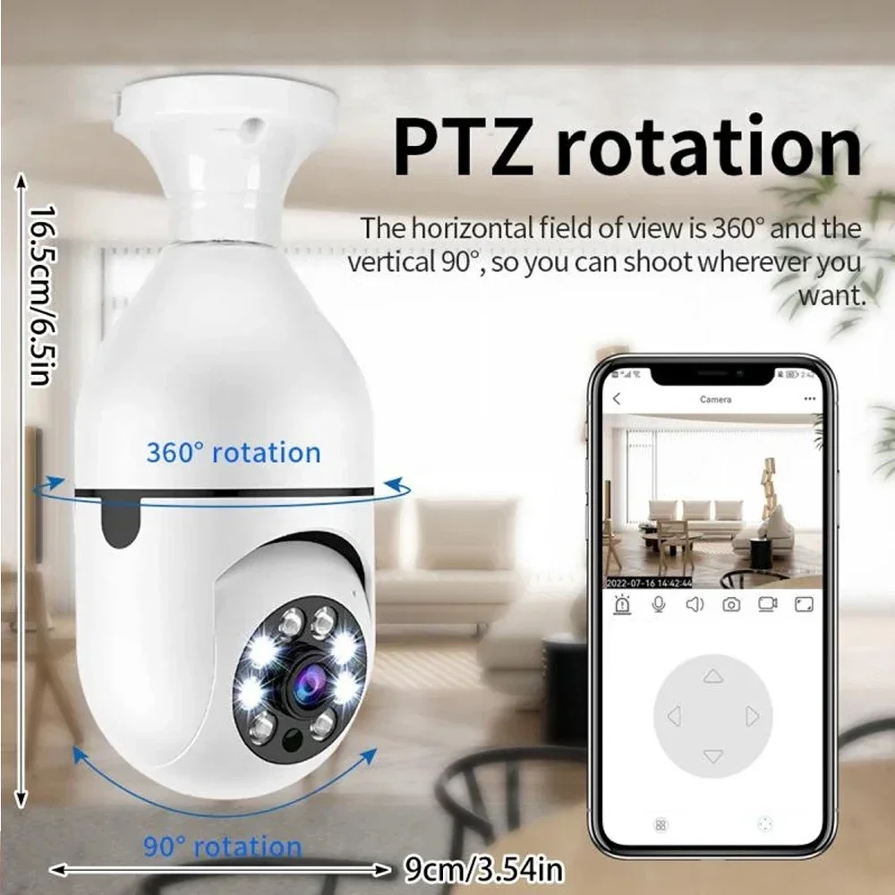 iCSee E27 Bulb Wireless IP Camera 4MP 2K WiFi PTZ Camera Indoor Home Security Color Night Vision Auto Tracking Motion Detection