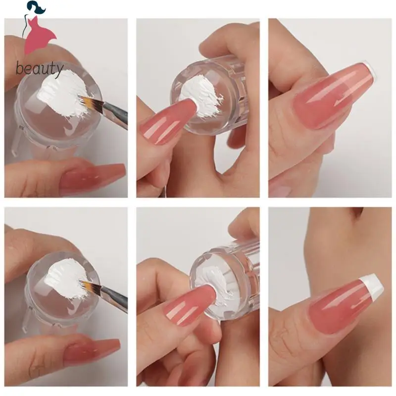 1 компл. Easy-French Nail Stamper Monocle Jelly Print Silicone Transfer скребок с рисунком Nail DIY шаблонные штампы