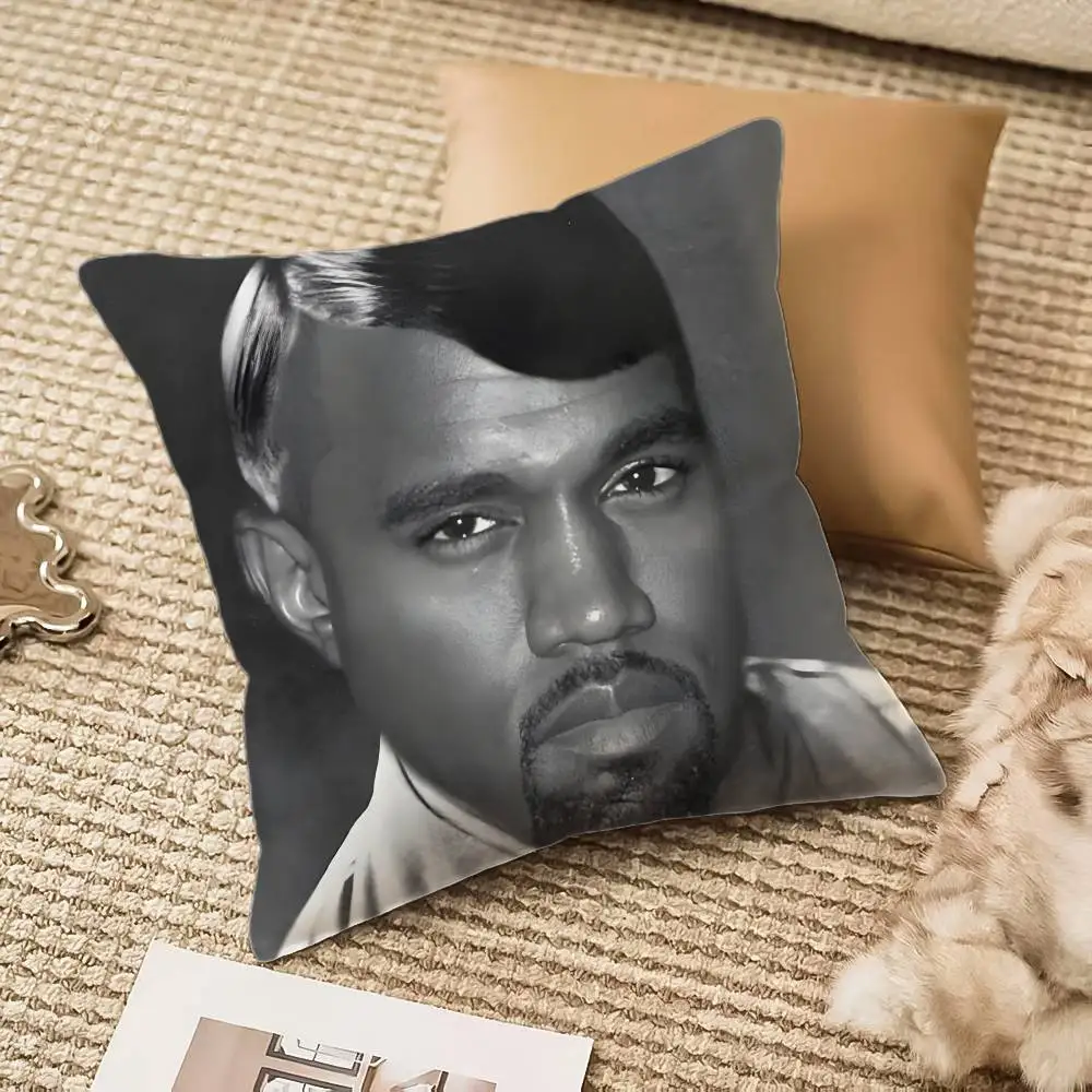 مضحك K-Kanyes W-Wests كيس وسادة مكافحة الغبار المخدة غير مرئية سستة حريري أفخم أريكة #2
