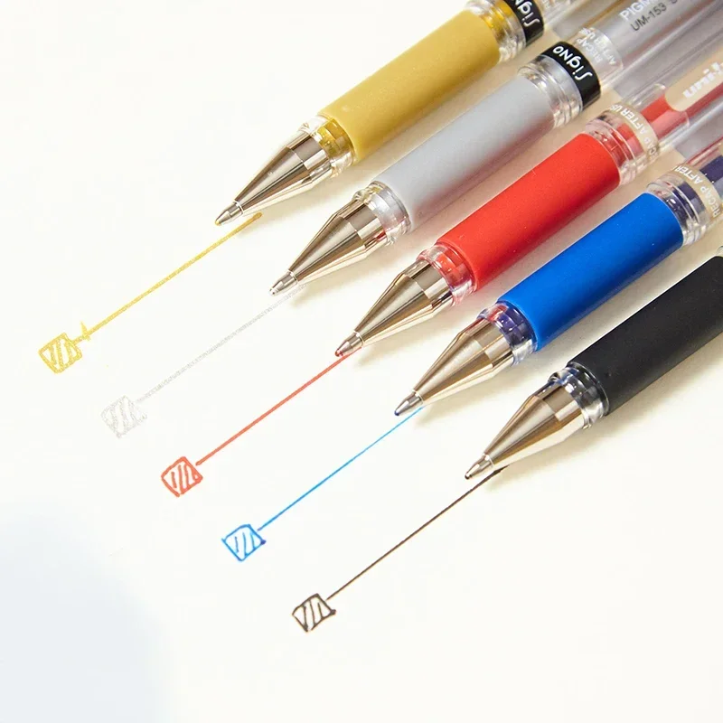 1Pcs Japan UNI Gel Pen UM-153 Waterproof Shorthand 1.0mm Ballpoint Pen Business Office Stationery Bullet Tip Gel Ink Pen