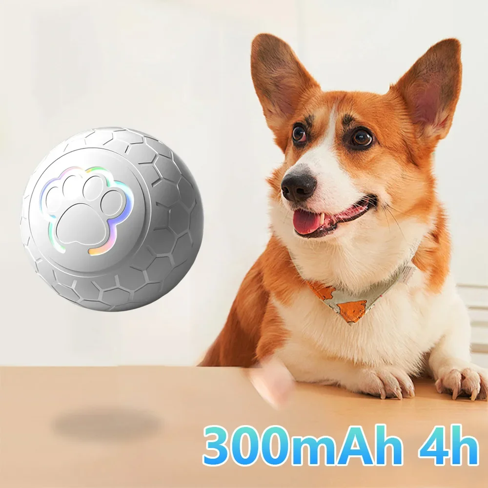 

Dog Toy Ball Electronic Interactive Pet Toy Ball USB Automatic Bouncing Rolling Toy Ball With RGB Lights Puppy Product