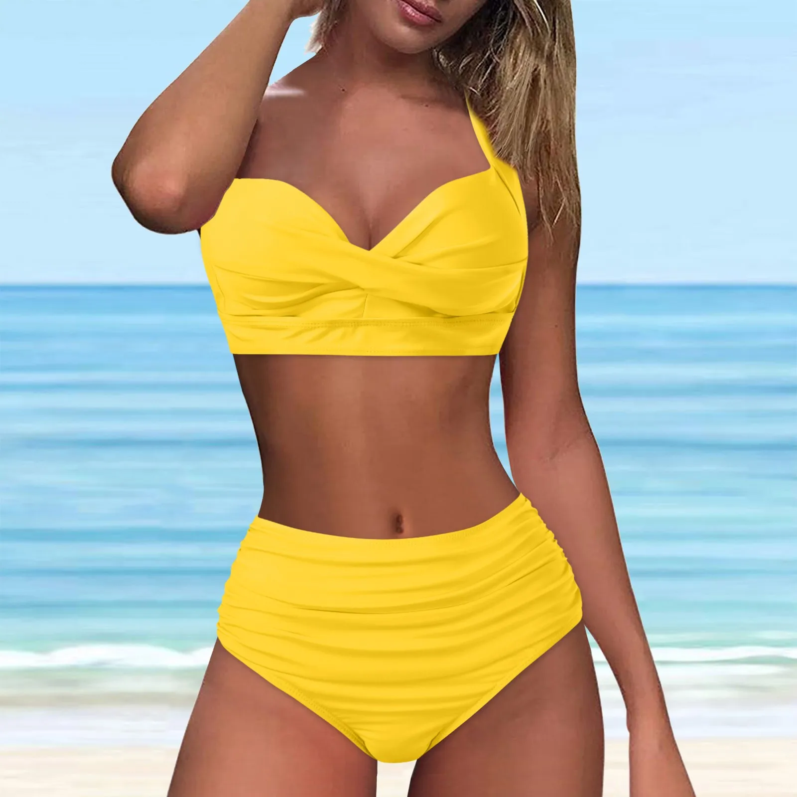 Trajes De BañO Mujer 2024 Women High Waisted Bikini Sexy Push Up Two Piece Swimsuits Vintage Swimsuit Two Biquinis Feminino