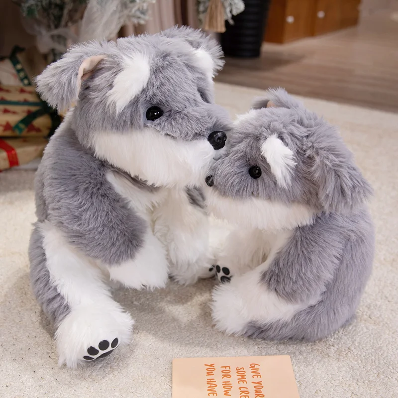 Cartoon Schnauzer Hond Knuffel Schattige Knuffels Mollige Puppy Pop Meisjes Knuffel Kussen Anime Zachte Sofa Kussen Room Decor Geschenken