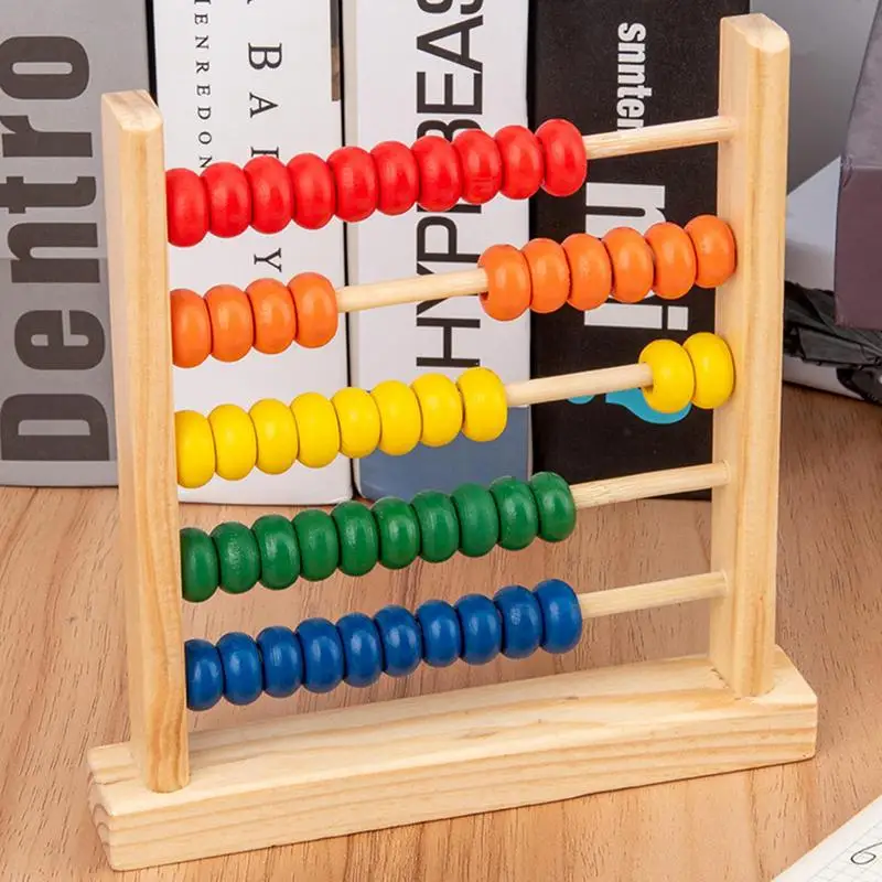 

Обучающий Abacus для детей, математическая фоторамка, обучающий инструмент, деревянная рамка, Abacus с разноцветными бусинами, подарок на 2 года