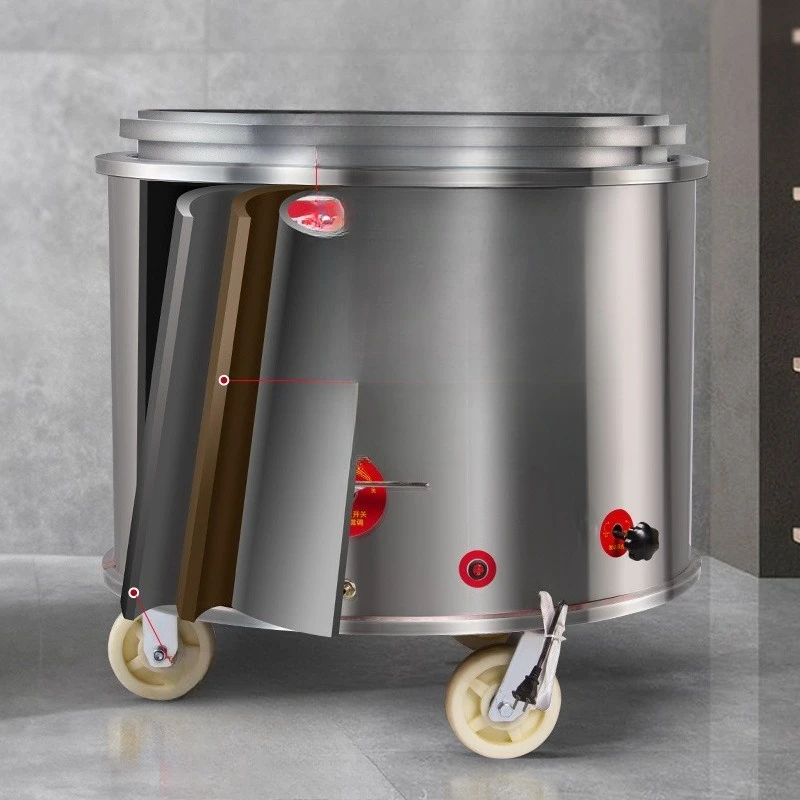 

Water frying bag large pan gas special automatic rotating large cake pan raw frying commercial large stall multi-function