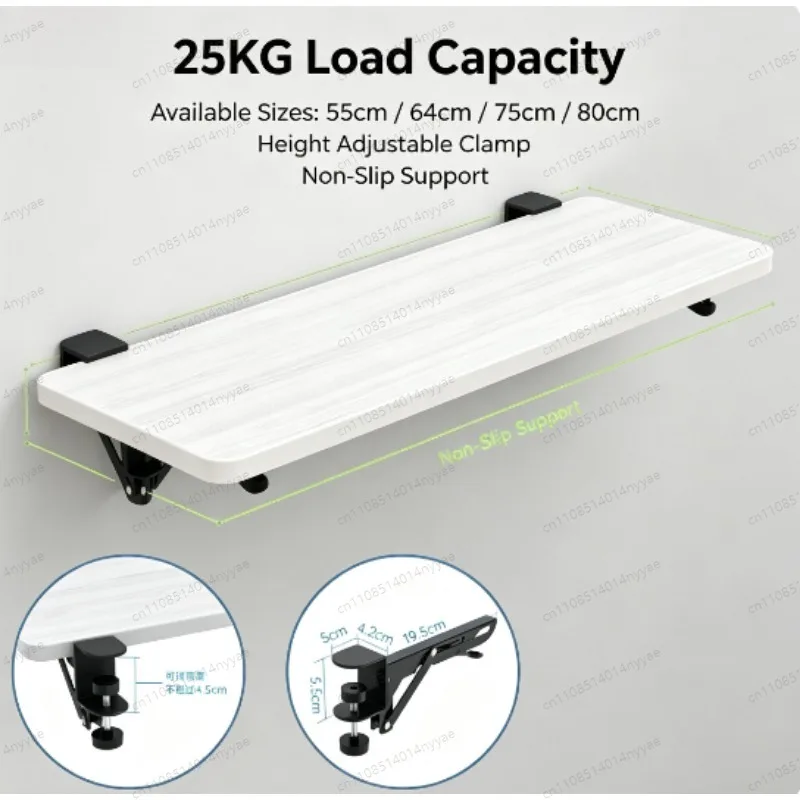 Desktop Extension Board | Foldable No-Drill Desk Widener with Hand Rest for Laptop, Monitor & Keyboard