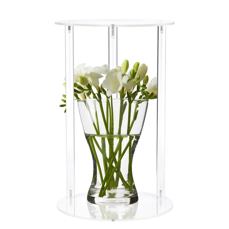 Table Top Planter Stand Acrylic 2-Layer Flower Planter Shelve Transparent Plant Pot Rack Universal Planter Stand for Books