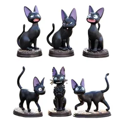 6pcs/set Anime black cat JiJi Q version action figures PVC Model Toys doll Desk Decor Collection Gifts