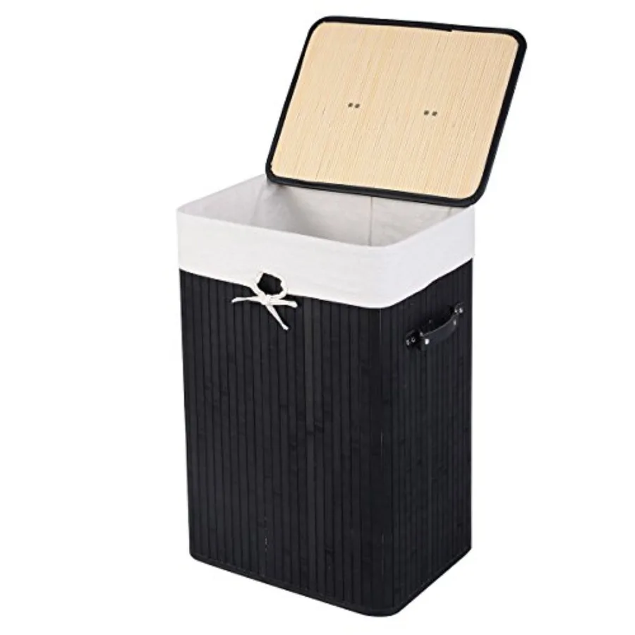 

Laundry Hamper Portable, Dirty Clothes Storage Basket with Lid and Removable Liner, Large Storage Clothes Bin with Handles, Sui