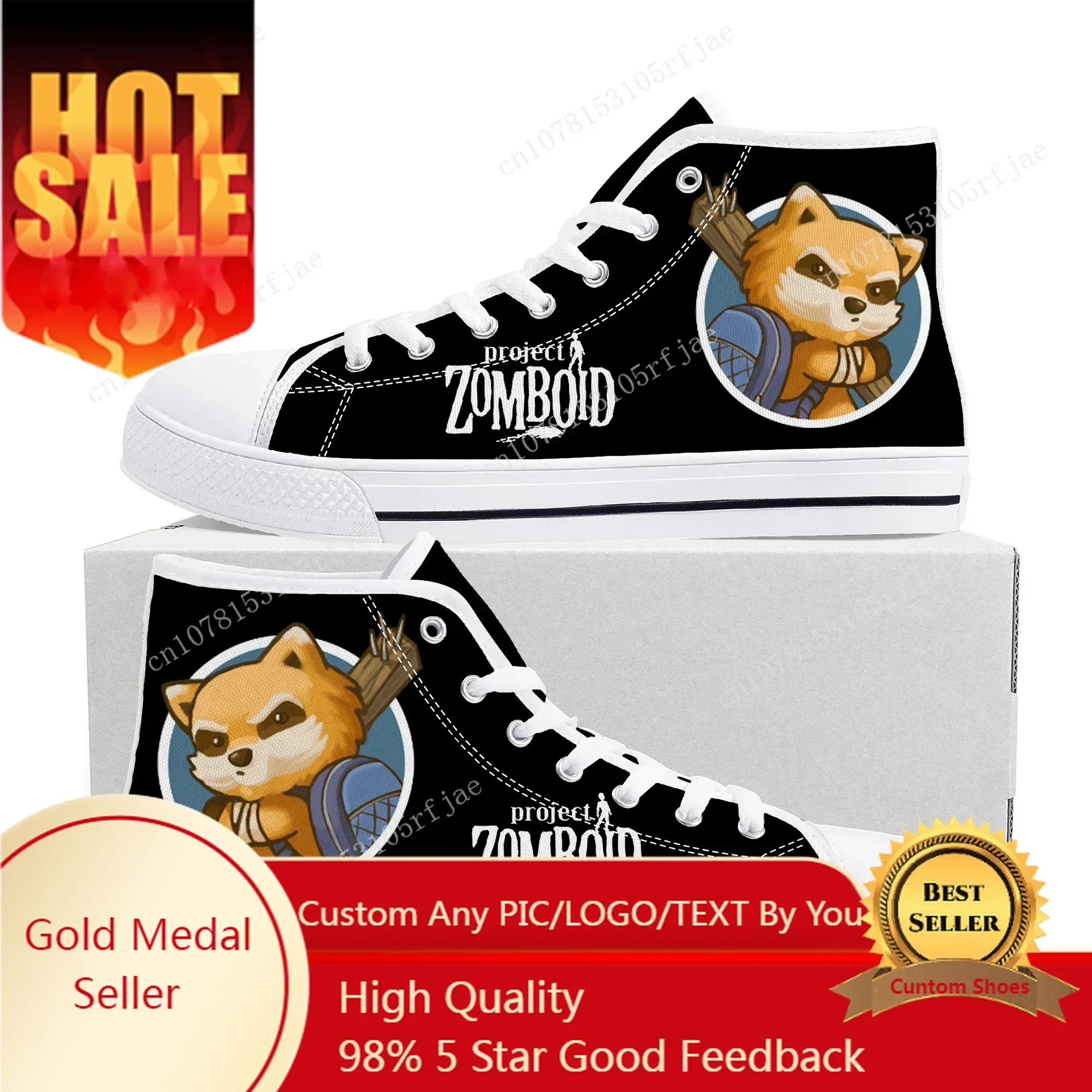 Project Zomboid High Top Sneakers Cartoon Game Mens Womens Teenager High Quality Fashion Canvas Shoes Casual Tailor Made Sneaker