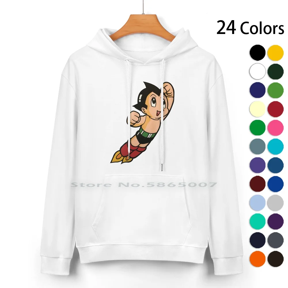 Vintage Astroboy Anime Robot Show Astro Boy Space Art Childhood Cartoon Pure Cotton Hoodie Sweater 24 Colors Anime Japanese