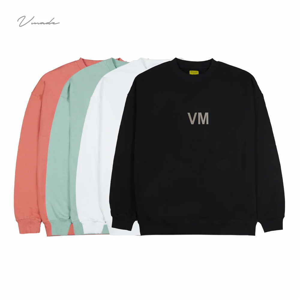 

VMADE SW6 French Terry Crewneck Sweater For Men Casual Loose Workout Pullover Sweatshirt