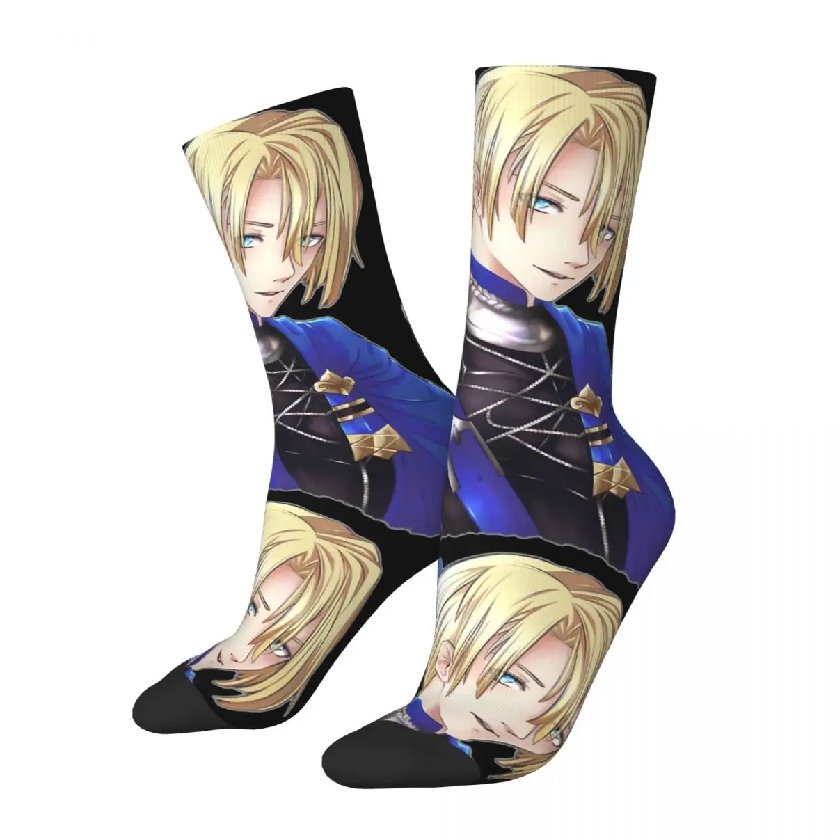 Funny Crazy Sock for Men Dimitri A Hip Hop Harajuku Fire Emblem Game Happy Quality Pattern Printed Boys Crew compression Sock