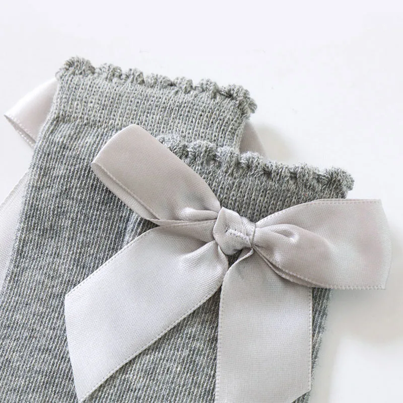 1 Paar Kniestrümpfe für Mädchen mit Schleife, bequem, für alle Jahreszeiten, lange Socken für Babys, Kleinkinder, Prinzessinnentanz, Kinder – Detail 12