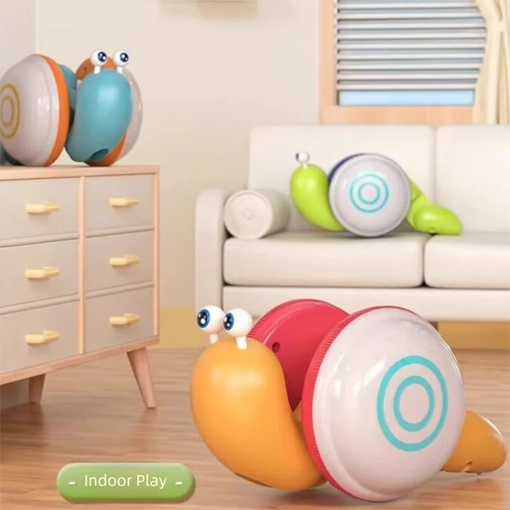 

Drag Rope Walker Glowing Design Cartoon Style Pull String Snail Car with Music Interactive Feature Cartoon Pet