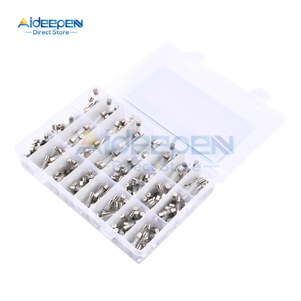 

360Pcs Glass Tube Fuse 5x20mm 6x30mm 24Values Assortment Kit Quick Fast Blow Glass Tubular Fuses 250V 0.5-20A for Car Motorcycle