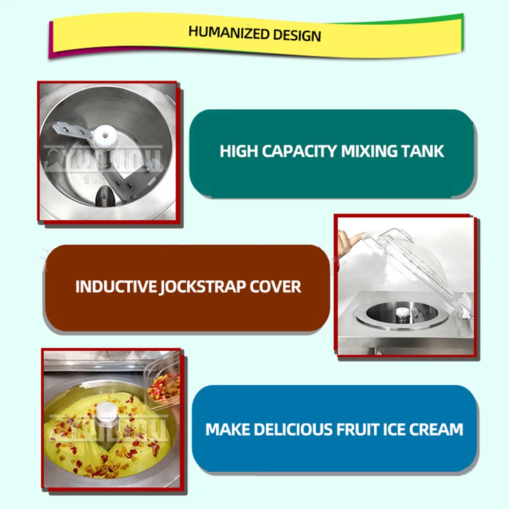 20L Commercial Hard Ice Cream Machine เดสก์ท็อปตุรกีอิตาเลี่ยน Maquina Fazer Sorvete สแตนเลส Maquinas Para Aser Helados