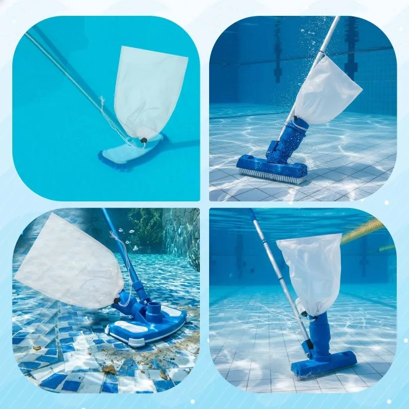 Superior-10PCS Pool Vacuum Bag Replacement Fine Mesh Pool Bag With Locking Cord Filter Bags For Pools Aquariums Collecting