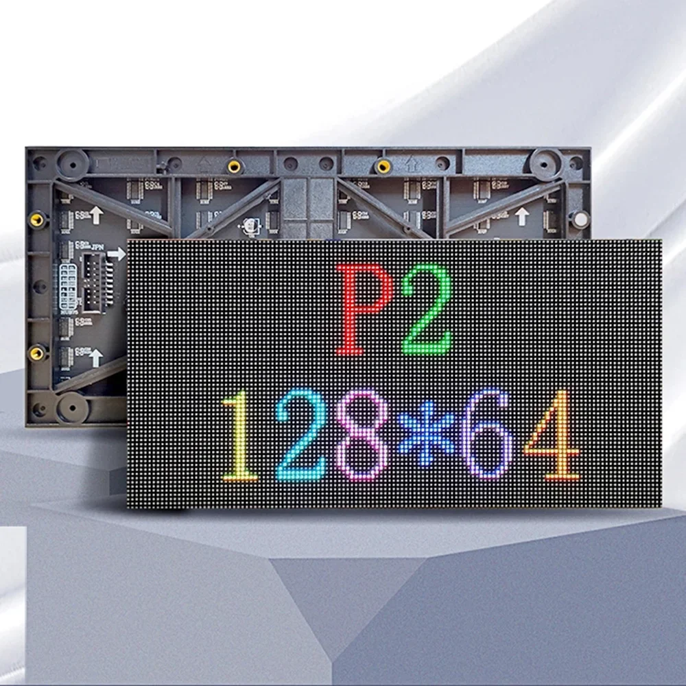 P2 LED Display RGB Module 256x128 FullColor Display SMD1515 Light 128x64 Pixels 1/32 Scan Matrix Panel Display Video Wall Module