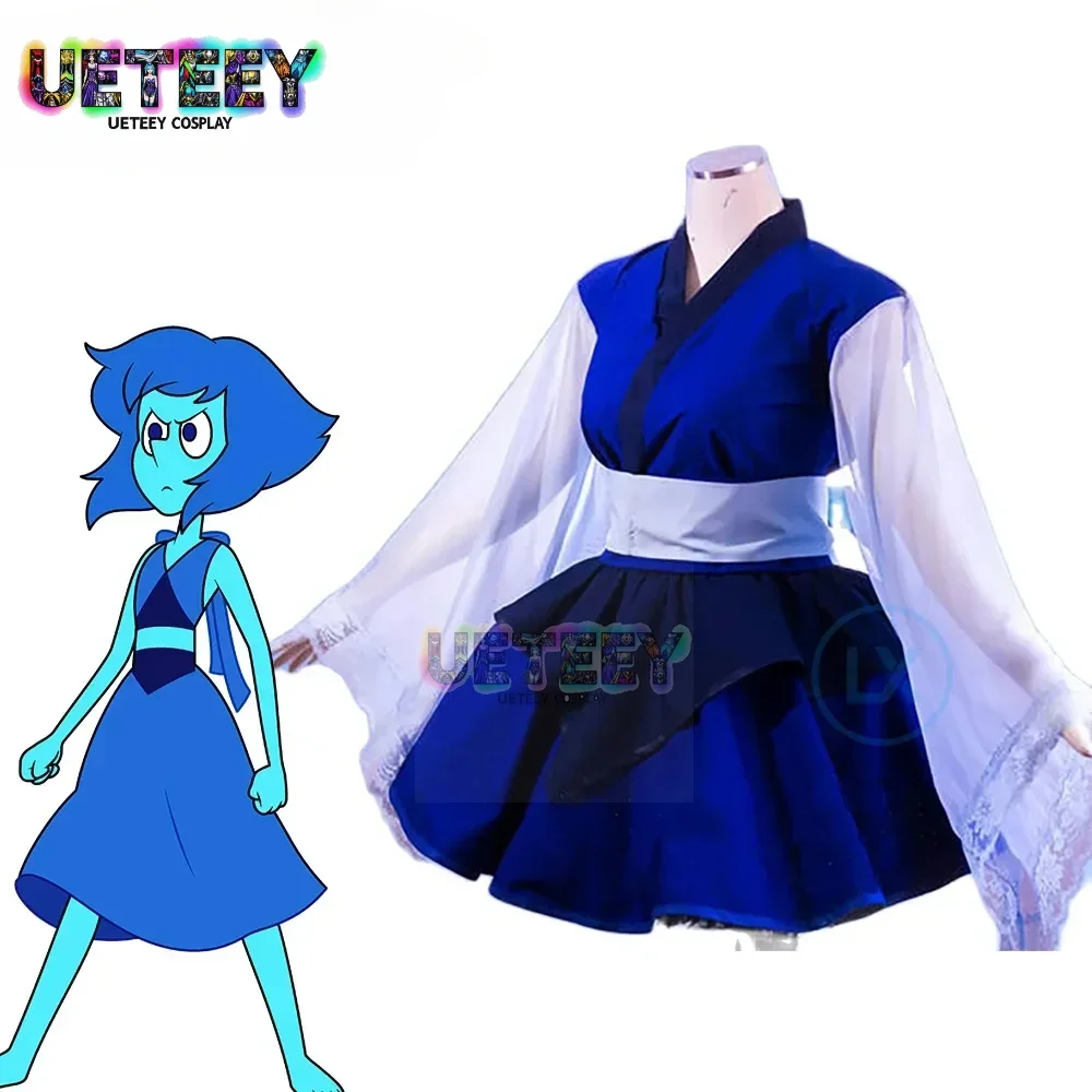 

UETEEY Anime Steven Universe Cosplay Costume Lapis Lazuli Lolita Kimono Dress Full Sets Custom Made Female Halloween Gift