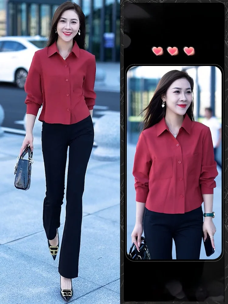 

Faionable ort irt Women's Casual Outerwear Spring 2026 Commute Sle Splicing Color Blo Fraant Sle Korean Loose Fit