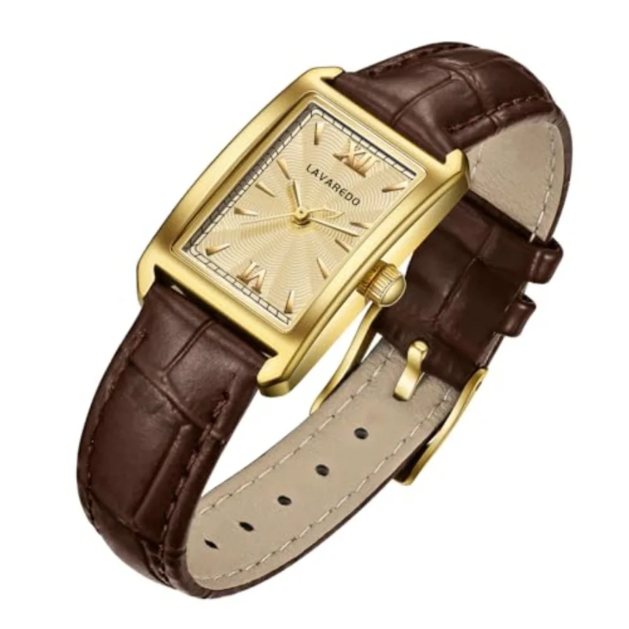 

Women's Leather Strap Watch Dainty Elegant Womens Watches Classic Vintage Retro Square Ladies Quartz Watches Gifts Present for