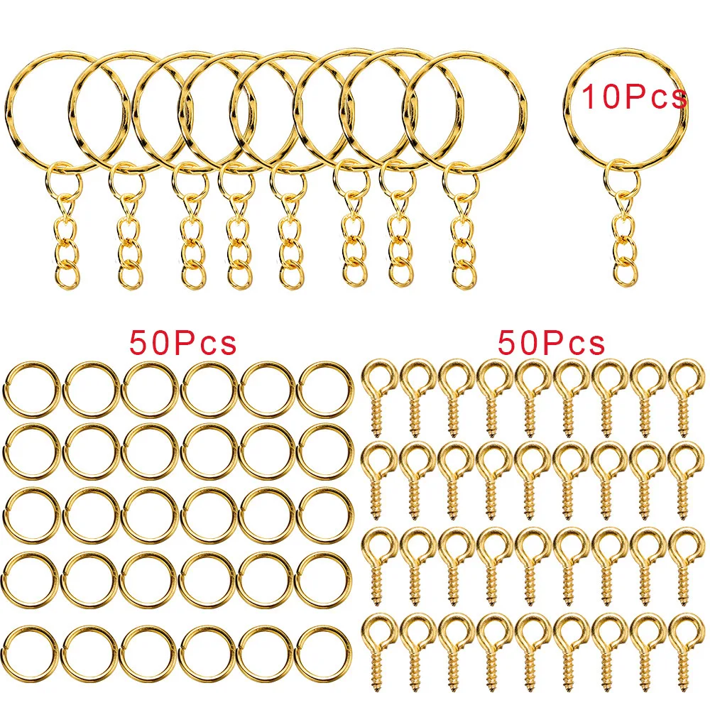 Accessory Material Bag Key Ring Iron Ring Eye Kit Diy Keychain Open Ring Material Bag Combination Accessories