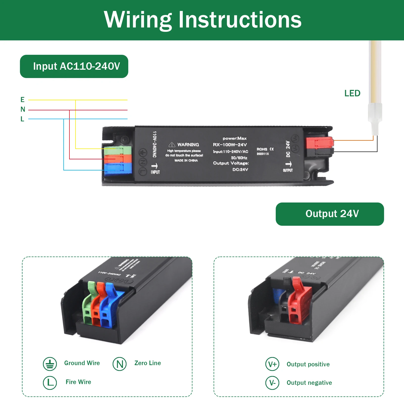 LED Driver Power Supply AC 110-240V To DC 12V/24V 60W/100W/200W/300W/400W IP30 LED Strip Power Adapter Lighting Transformers