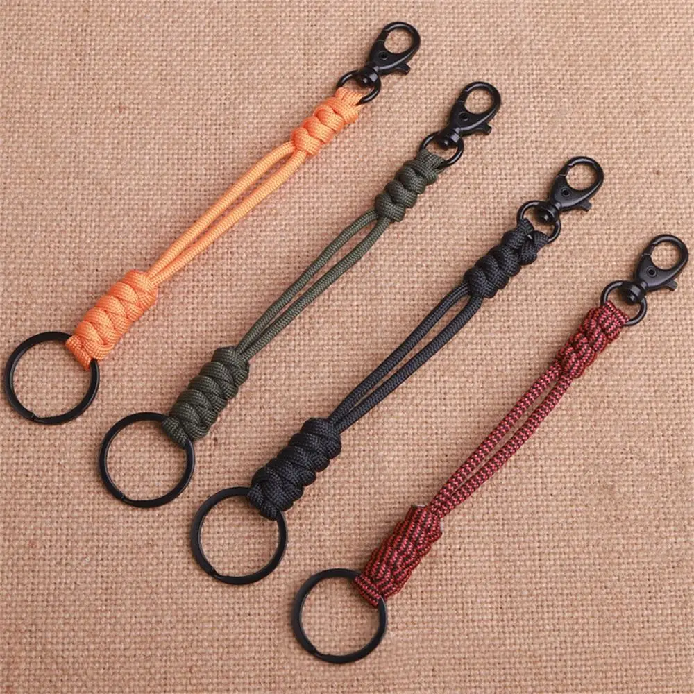 Snake Knot Paracord Keychain Double Buckle High Strength Umbrella Rope Keyring Handmade Braided Parachute Cord Keychain