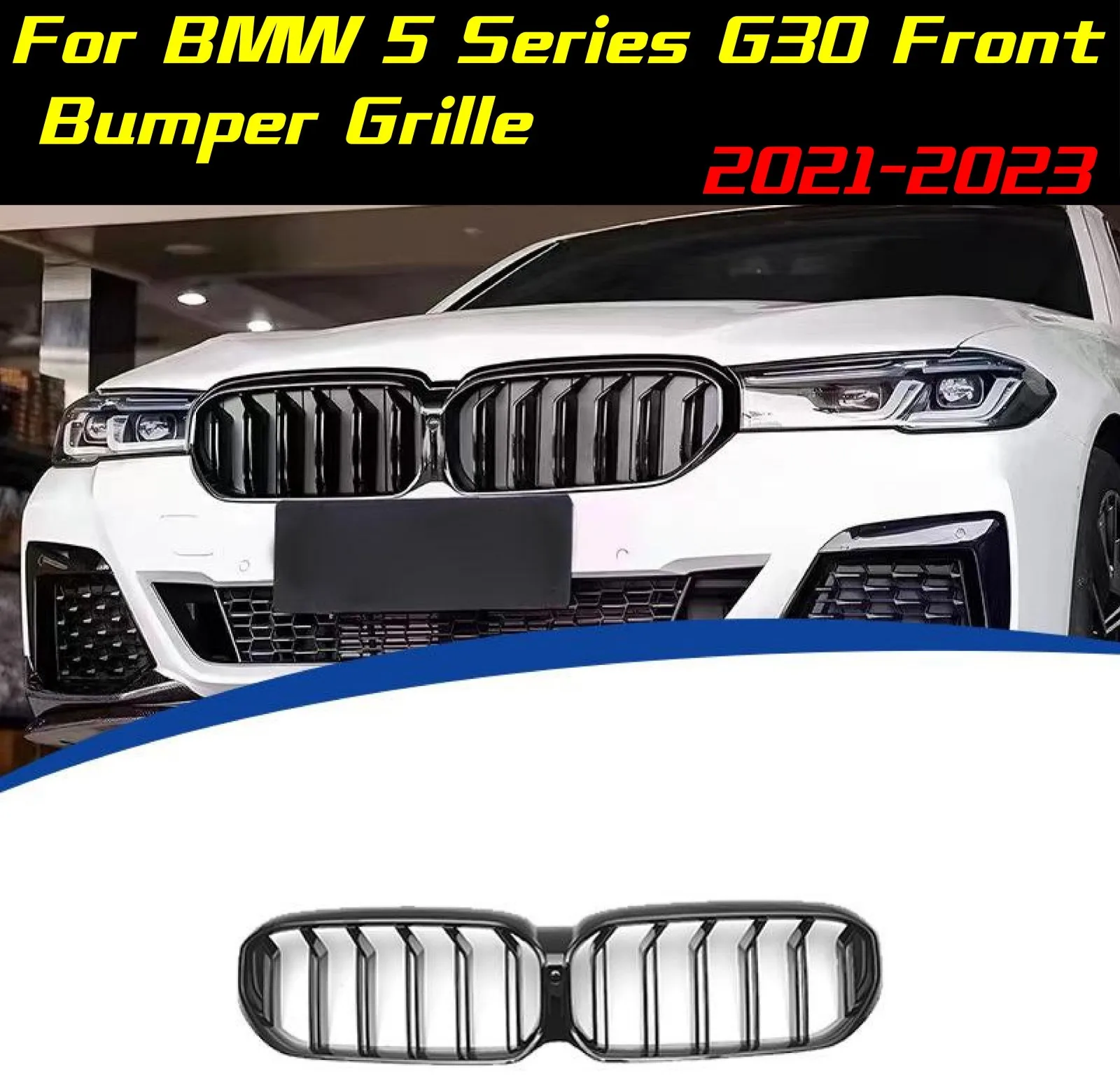 

Front Bumper Grille For BMW 5 Series G30 2021-2023 Front Grill Auto Racing Grille Grid Body Kits Exterior modification sport kit