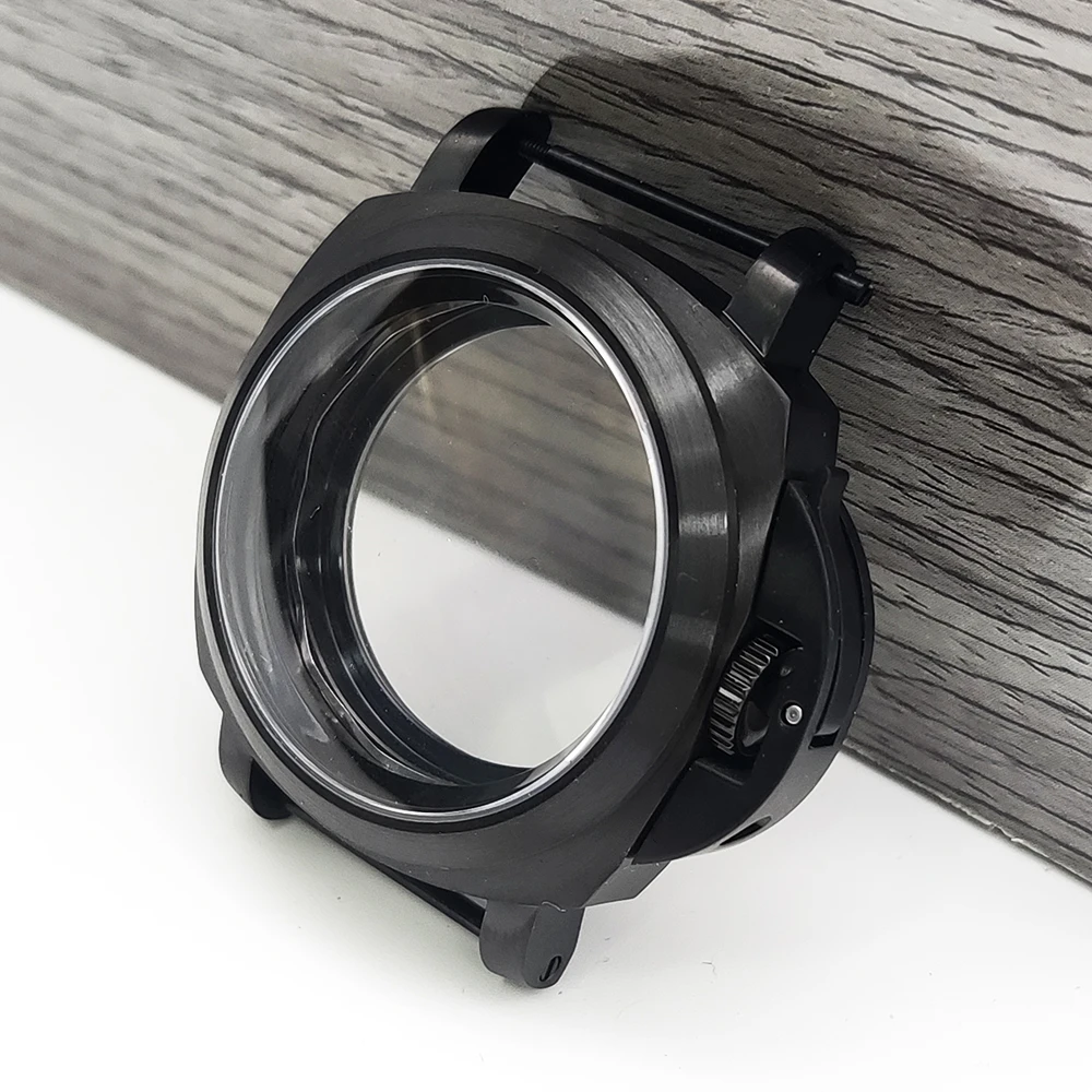 NH35 Cassa per orologio nera 40MM Cassa in cristallo di zaffiro 5ATM Adatto per quadrante NH35 NH36 4R36 calibro 28,5 mm