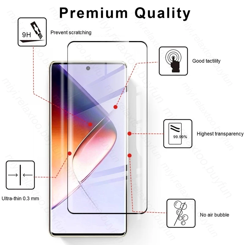 Note40pro 5G Glass 8 In 1 Camera Lens Screen Protector For Infinix Note 40 Pro 5G 4G Protective Glass On Not 40 Pro+ Note40Pro+