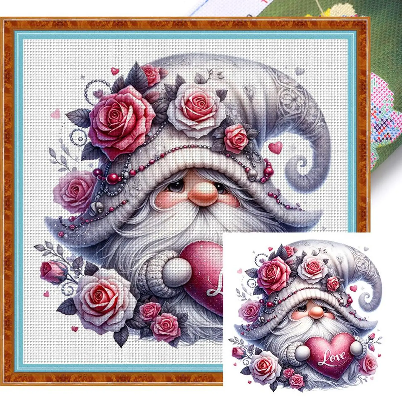 

Набор для вышивания крестиком с принтом «Гномы», 40x40 см, DIY, 11CT, нитки для рукоделия, декор для дома