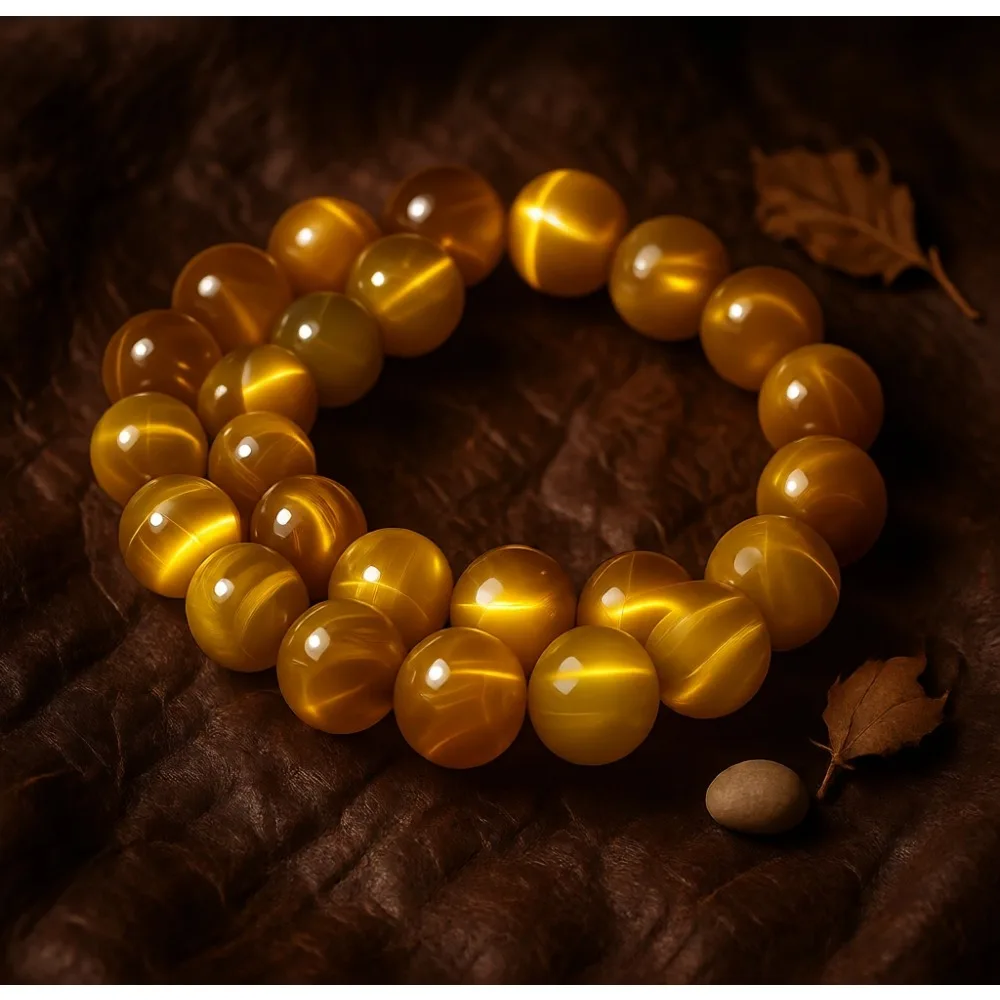 Natural Stone Beads 10mm 35pcs Round Golden Tiger Eye Loose Gemstone for Jewelry Making Bracelet Necklace Earring