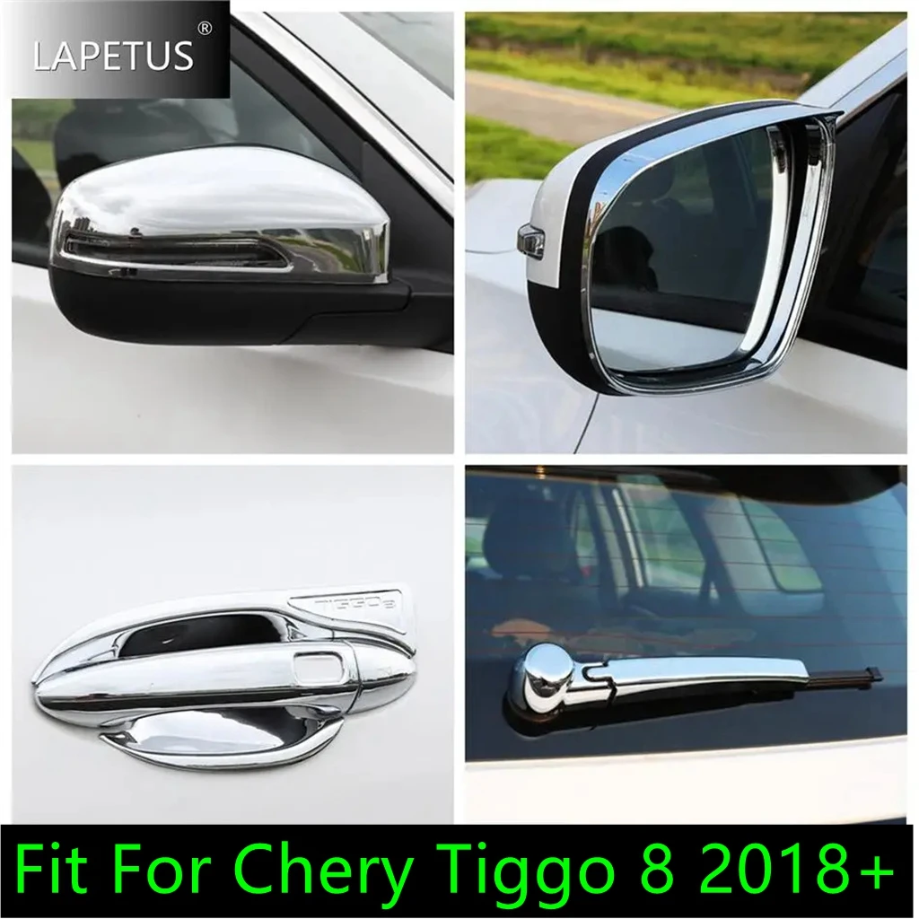 

Chrome Car Rear Window Wiper / Door Handle / Rearview Mirror Rain Eyebrow Accessories Cover Trim For Chery Tiggo 8 2018 - 2022