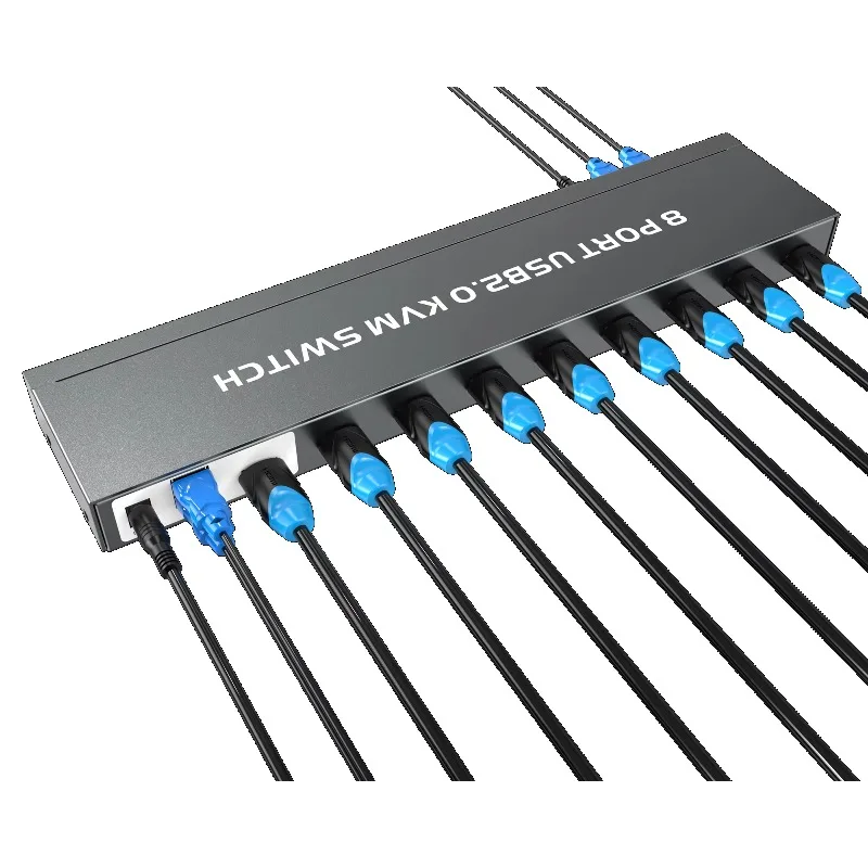 8 Port KVM Switches HDMI 4K30Hz + Cables (upgraded 2in1),  1U Rack Mount HDMI KVM Switch 8 in 1 Out