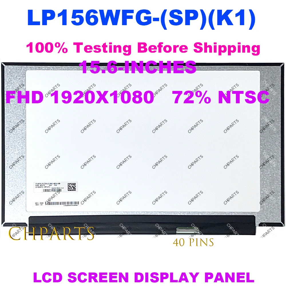 Painel de exibição de matriz de tela LCD para Dell Inspiron, G3, 15, 3590, P89F, IPS, 15,6 polegadas, LP156WFG, SPK1, 1920x1080, 144HZ