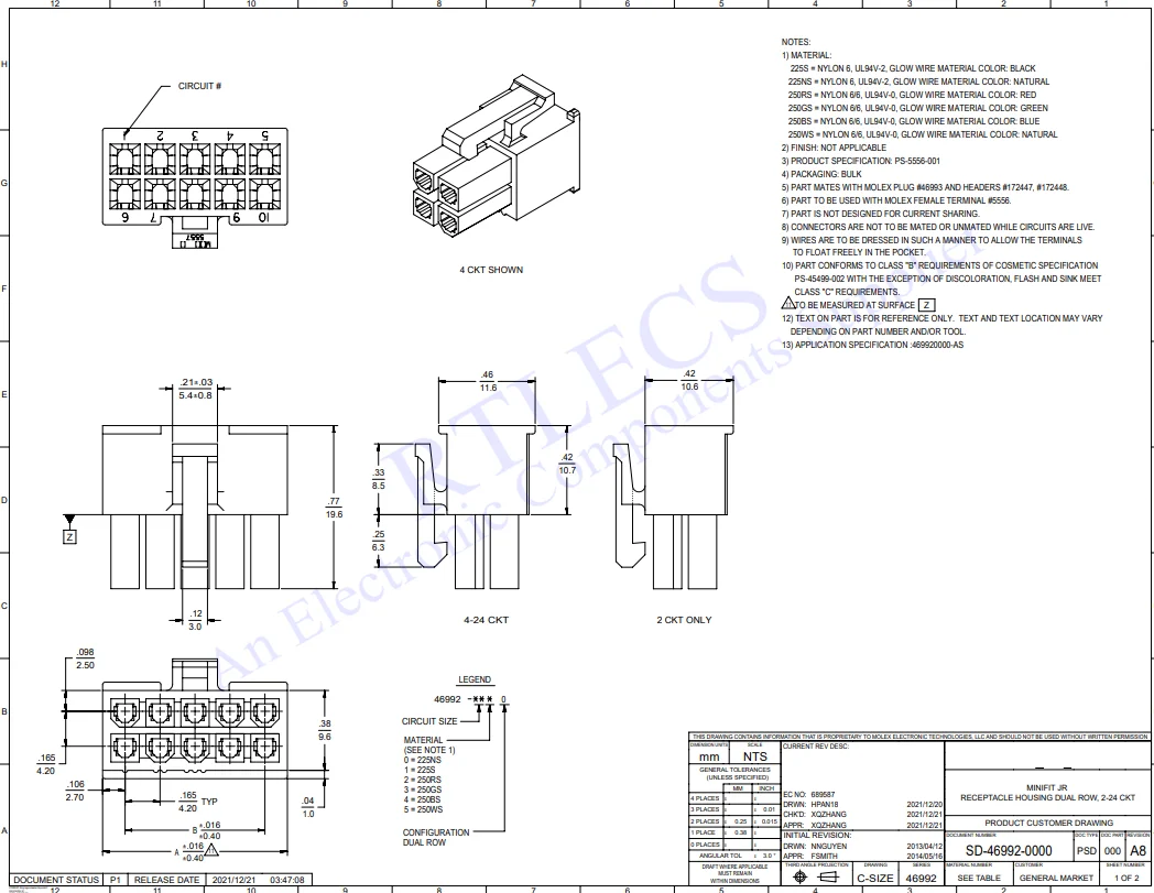 5 Stück CPU 4,2 mm 4 8 10 14 16 18 20 24 20+4 PIN Steckergehäuse PC Computer EPS ATX PSC Motherboard Mainboard Power Connector Shell – Detail 1