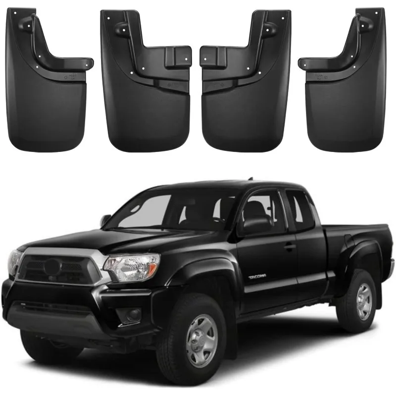 

Брызговики, 4 шт., передние и задние боковые брызговики, совместимые с Toyota Tacoma с расширителями крыльев 2005-2015 гг.