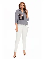Womens plus size woven lapel shirt belongs to the category of womens clothing