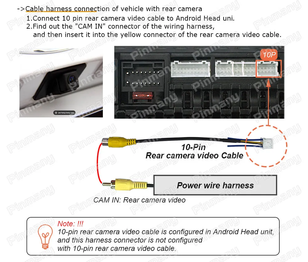 HYC5 Autoradio-Kabel Audio-Stromkabel-Adapter mit Rückfahrkamera-CVBS-Eingang für KIA Ceed, Hyundai I30 Elantra GLS – Detail 16