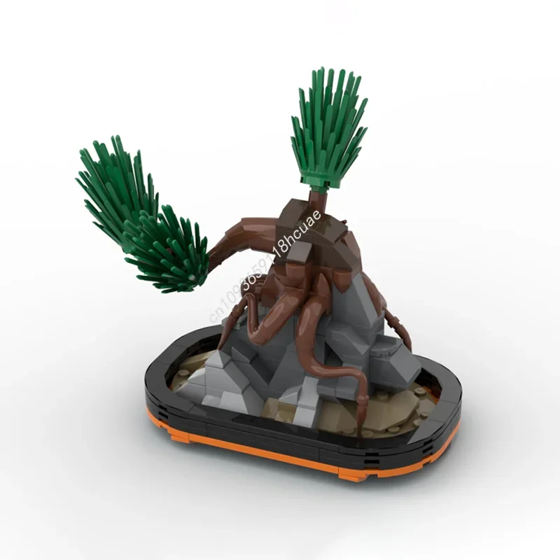 

199 деталей MOC: Модель бонсай с камнем, строительные блоки, развивающие игрушки, конструктор, подарки на день рождения и Рождество