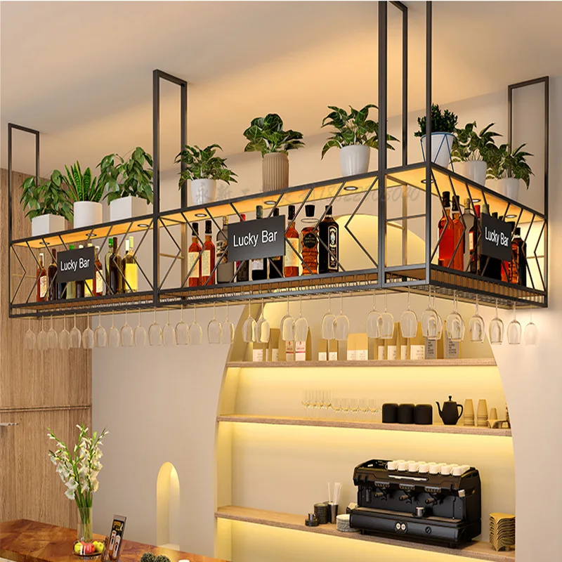 Bar top hanger light luxury bar hanging wine cabinet red wine rack upside down goblet