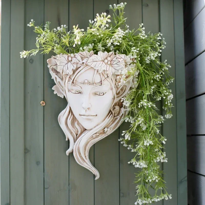 Nordic Goddess Decor Wall Hanging Flowerpot Ornaments Outdoor Garden Villa Accessories Crafts Yard Balcony Furnishing Decoration